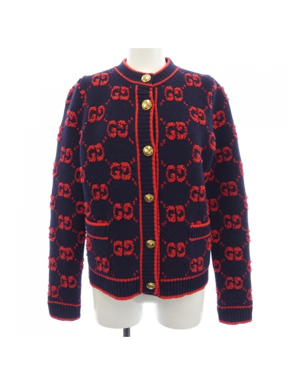 Gucci GG Wool Cles Jacquard Cardigan